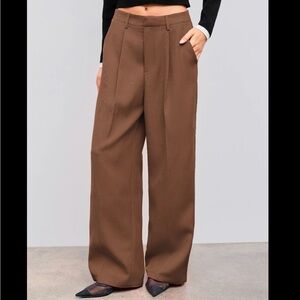 Cider | womens xsmall chocolate Brown Wide Leg mid rise trousers